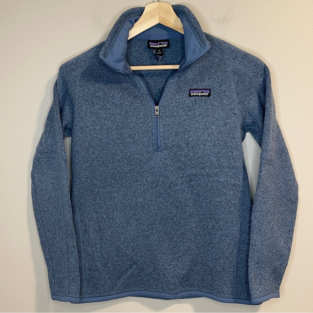 Patagonia Better Sweater Women 1/4 Zip Fleece, Speckled Blue, Long Sleeve Size M
